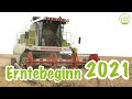 1.Erntetag 2021: Mähdrescher und Trecker werden für die Gerstenernte vorbereitet // Bauern begreifen
