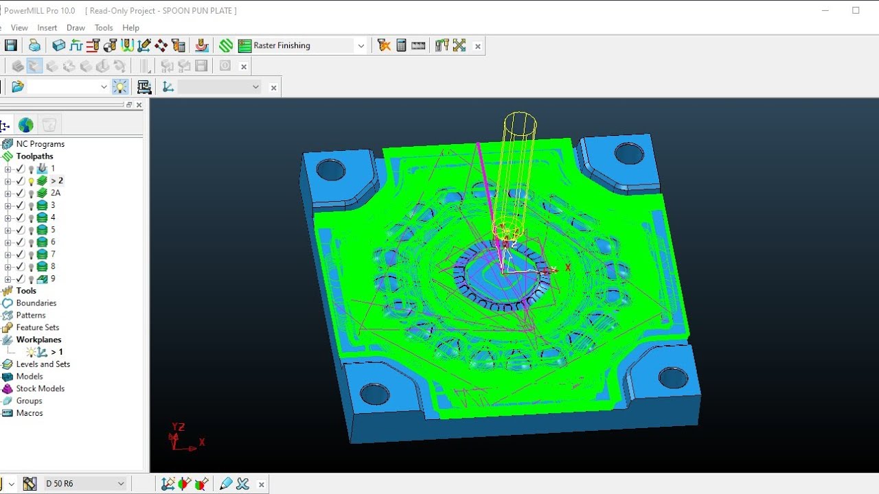DELCAM PROGRAM PART 5, SPOON MOLD PUN PLATE OPERATION FOR VMC 3AXIS ...