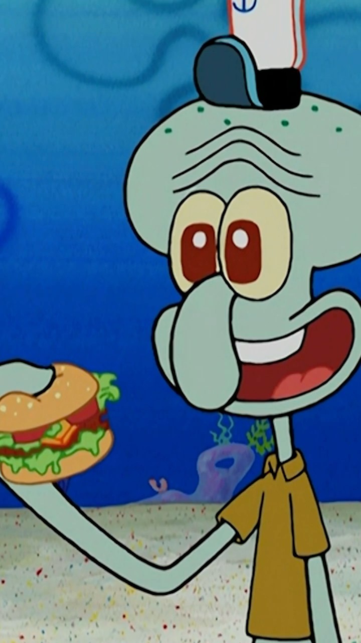 Squidward eats his FIRST Krabby Patty ever!! ? | SpongeBob #shorts