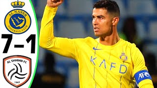 Al Nassr vs Al Shabab 7-1 - All Goals and Highlights - 2024 🔥 RONALDO