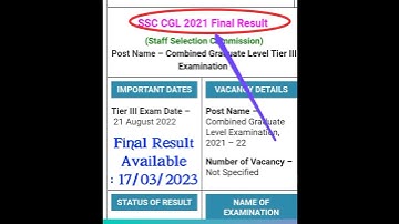 SSC Combined Graduate Level CGL 2021 Final Result 2023#ssccgl2021 #result  #shortvideo