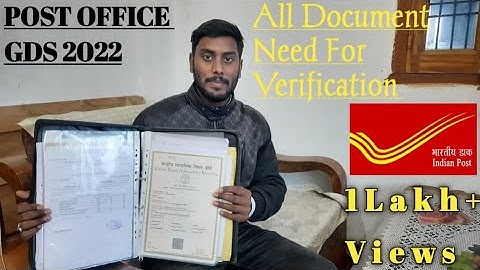 Document Verification Of Post Office Gds 2022|All Document You need for DV 2022|UP|Bihar GDS