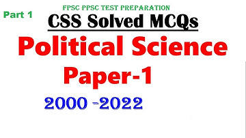 Political Science CSS PAST PAPER SOLVED MCQS 2000 || PART-1 ||PAPER 1