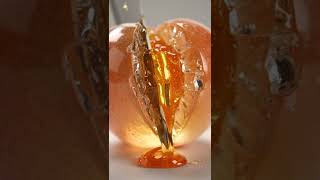 ASMR Glass Peach Cutting 🍑✨ Jelly Flow Satisfying #shorts