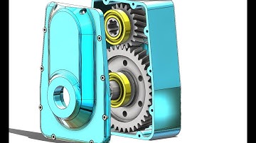 Vertical Reduction Helical Gear Box link in description ..#348 | design with ajay |