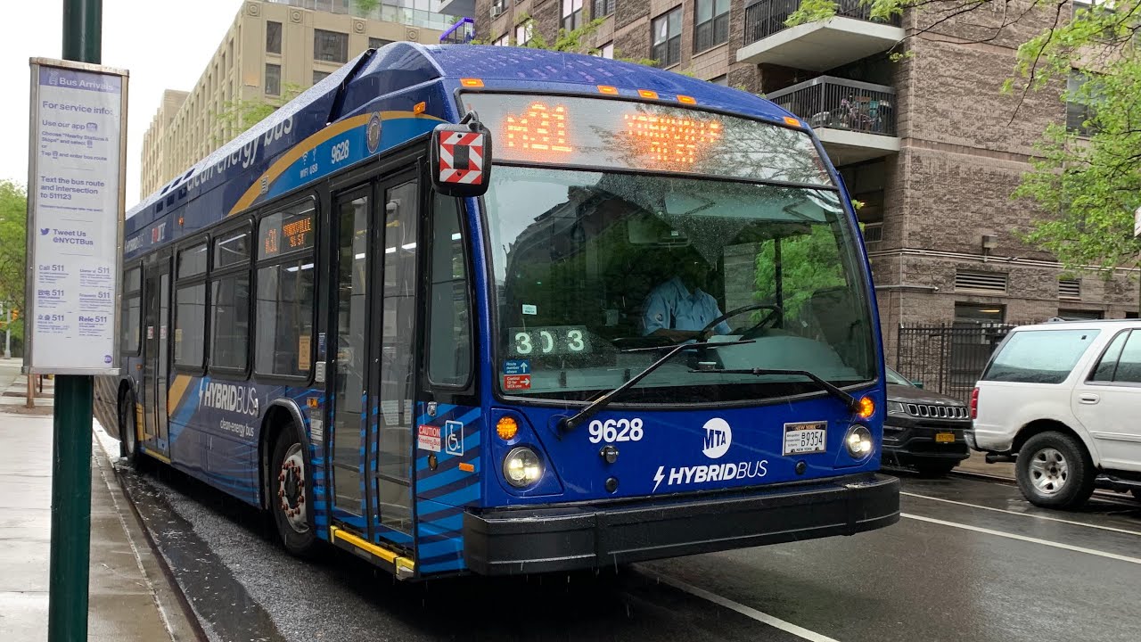 Clinton-11th Av Bound 2021 Novabus LFS HEV 9628 M31 Bus From 92nd St To Clinton-11th Av