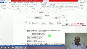 Lecture 31: Simulation of a Flowsheet in Aspen Effect of T&P in Aspen