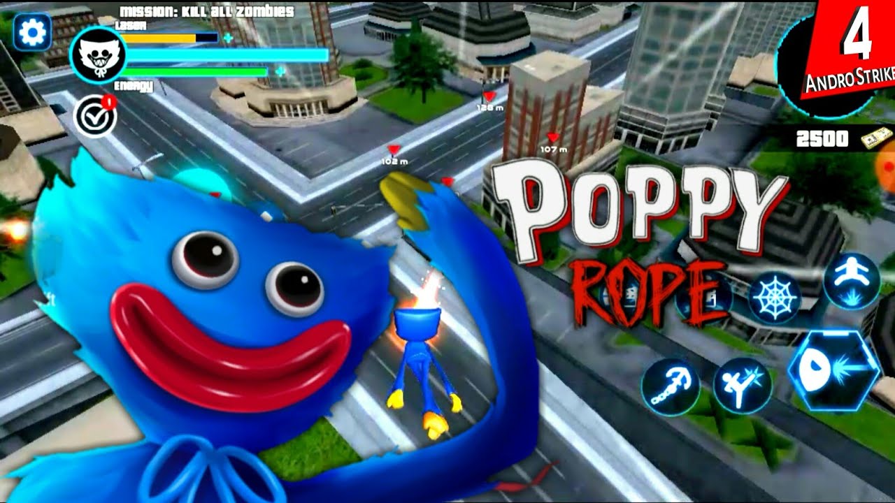 Poppy rope game - missions 4 gameplay mobile || androstrike