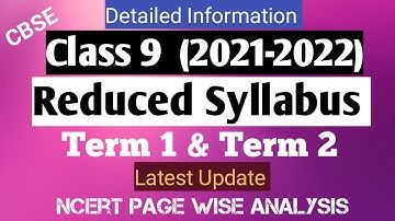 Class 9  Term 1 & Term 2 reduced syllabus Maths & Science | cl 9 2021- 2022 | cbse Reduced Syllabus
