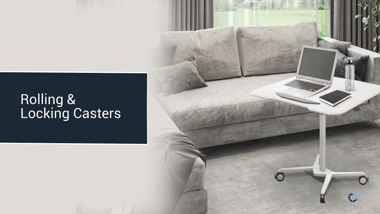 TECHNI MOBILI Rolling Laptop Cart with Pneumatic Height Adjustment and Tilting Table top RTA-B008