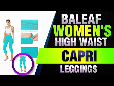 BALEAF Women's High Waist Yoga Capri best tummy control leggings Non See-Through Fabric