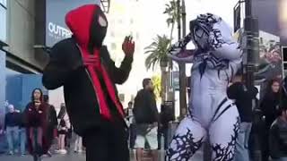 Spiderman and Spidergirl Dance on Smack That Song