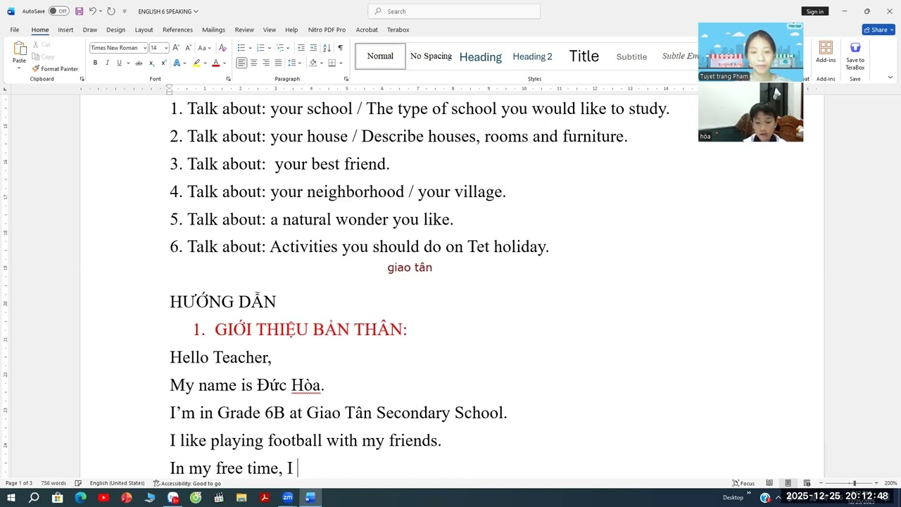 PK2504022 - ĐỨC HÒA - FFF - 25/12/2025 - REVIEW FOR TEST AT SCHOOL