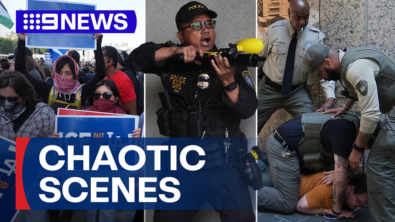Dozens arrested for immigration violations in LA amid riots | 9 News Australia