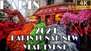 🇫🇷[PARIS 4K HDR] "LION DANCE NOUVEL AN CHINOIS 2024 IN PARIS" (4K HDR) 10/FEBRUARY/2024