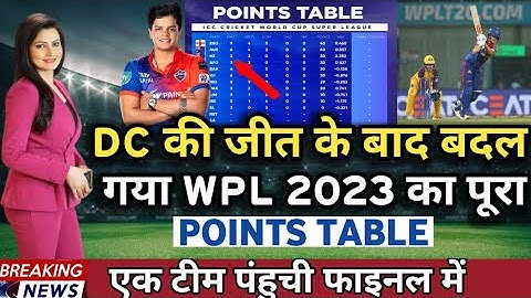 WPL 2023 DC की जीत के बाद बदल गया पूरा Points Table Upw vs Dc WPL 2023 Today Points Table