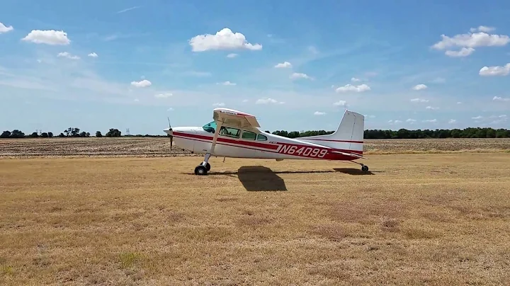 1977 Cessna 180 Departing Haire Airport (TX33) -  ...