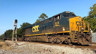Empty Spine/Well Car Train! CSX 924 Leads I189-16 at Crawford, FL 