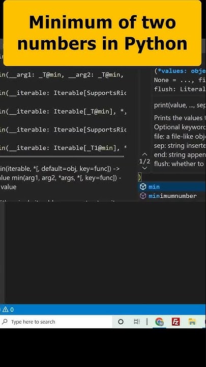 Smallest of two numbers in python Part 15 | Python programming #python ...