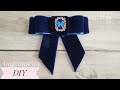 Брошь-галстук из бархатной ленты/ Velvet ribbon tie brooch