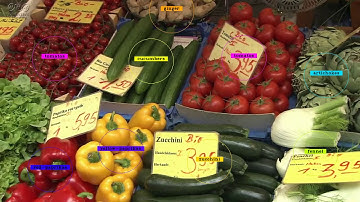 CNN detection of fruits and vegetables in a grocery store.