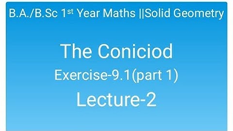 Equation of Tangent Plane & Condition of Tangency of a plane to the Conicoid || Sem 1st Maths
