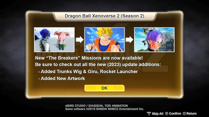 DRAGON BALL XENOVERSE 2 - Free Mini Update (Version 1.18.01) 