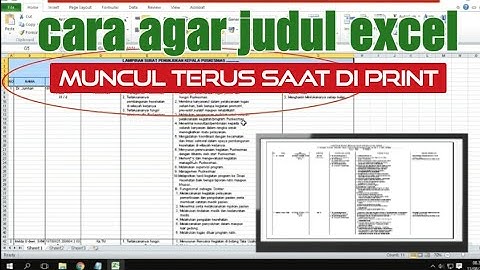 cara judul excel muncul terus saat di print