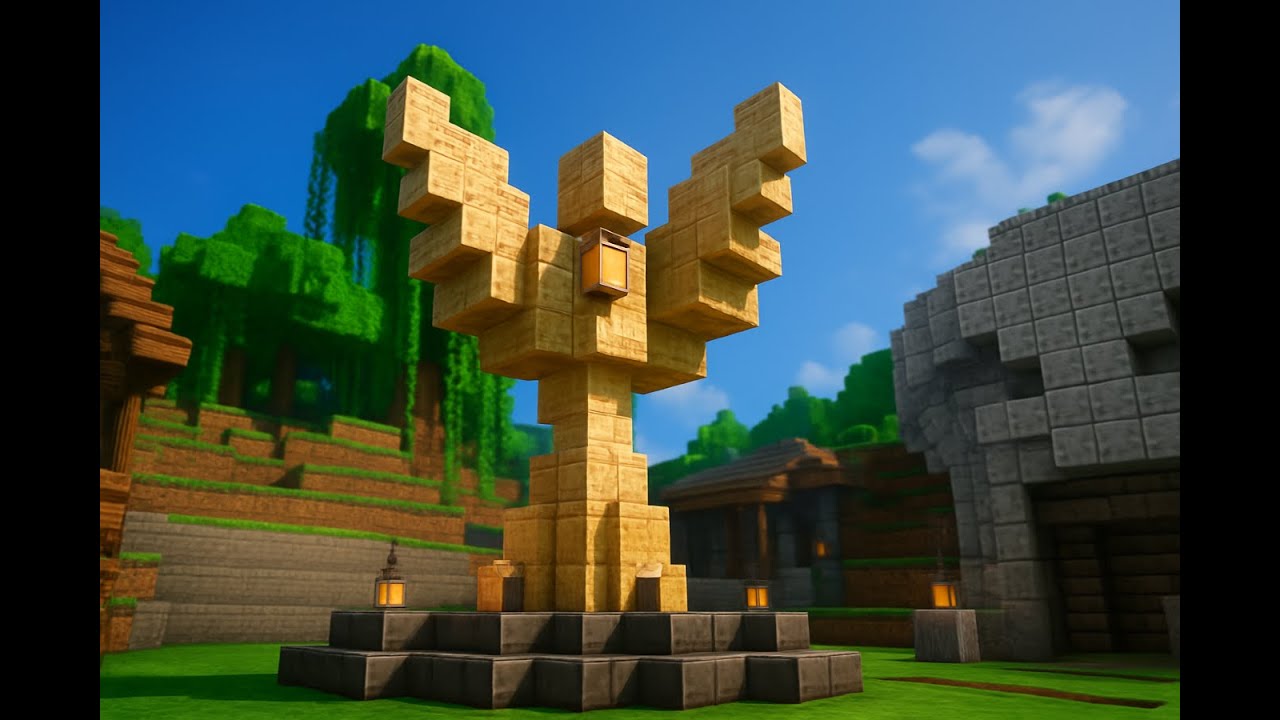 Building an EPIC Sandstone Angel Statue in Minecraft | No Commentary ...