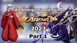 all Shikigami and Skins from Onmyoji Arena 2023 Part 1