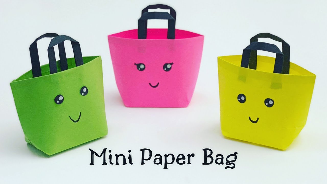 Origami Paper Bag, How To Make Paper Bags with Handles, Origami Gift Bags