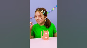 Kids, Let’s Feed the CAT While Learning DIY TRICKS 🐾🎨 #shorts #craft