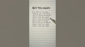 Thumbnail of Wiz Khalifa - See You Again (Lyrics) ft. Charlie Puth #seeyouagain #charlieputh #lyrics