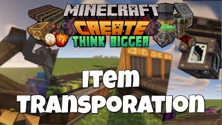Minecraft Create Mod Tutorial  Ways to Transport Items Ep 34