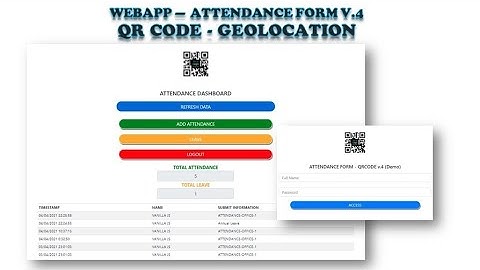WebApp -  Attendance Form QR Code v4 (Demo) | with Geolocation and Leave Features