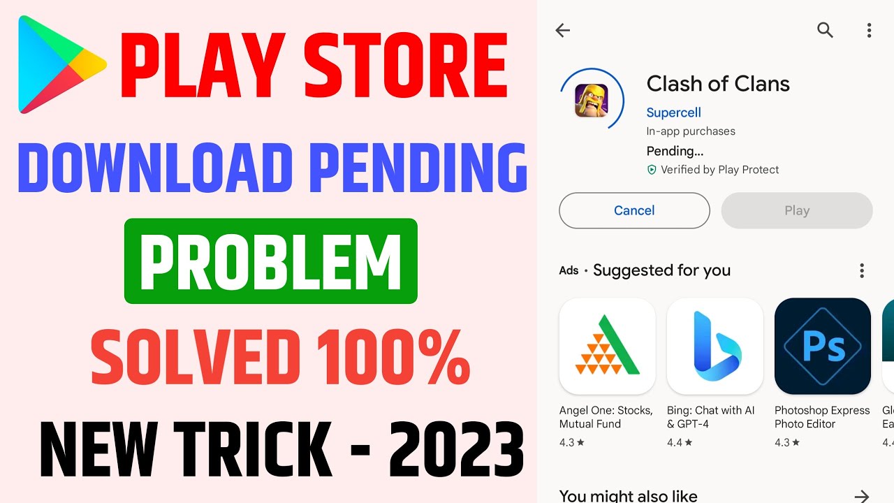 แอพ play สโตร์ Update Play Store Pending Problem Solved | Fix Playstore Download Pending Problem