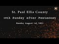 10th sunday after pentecost  st paul ellis county sunday august 1st 2021