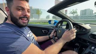 Vlog dubai avec une Lamborghini Huracan🔥❤️ جولة صغيرة بمحرك v10 تنفس طبيعي 640ch