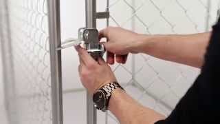Chain link box dog kennel assembly Chain link box kennel assembly.