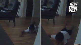 This Kid Is The Worst At Sneaking Past His Dads Security Camera New York Post