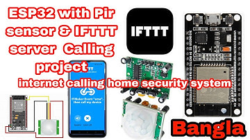 Calling security system || using pir motion sensor and esp32 with IFTTT server,|| IOT IFTTT ||