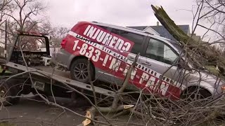 Large tree branch falls onto van driving on Detroit’s southwest side