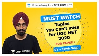 Topics You Can't Miss For UGC NET 2020 | Paper 1 | NTA UGC NET 2020