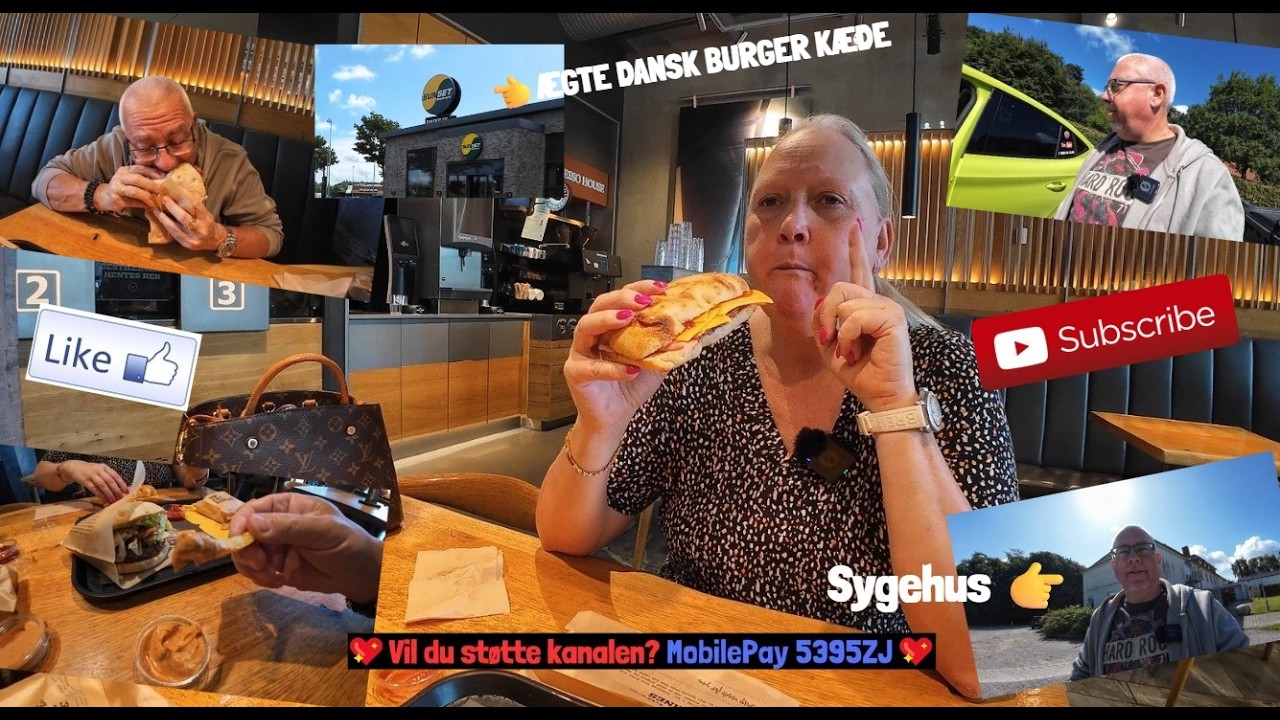 👉VI TESTER EN ÆGTE DANSK BURGERKÆDE👈SKINNER SOLEN DER???🤣🤣OG JEG SKAL PÅ SYGEHUSET😥😥