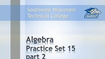 Math Review - Algebra Chapter Practice Set 15 Part 2 "Evaluating expressions for a given x value"