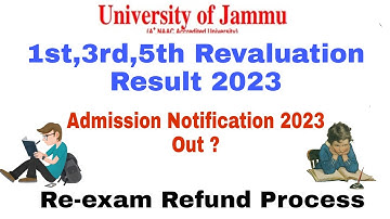 1st,3rd,5th sem Revaluation Result Out 2023? Admission Notification | New Update of Jammu University