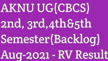 AKNU Revaluation Results 2021 2nd, 3rd,5th&6th semester|RV Results Aadikavi Nannaya Universityresult