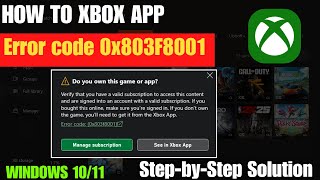 How To Fix Xbox Error Code 0x803F8001 In Windows