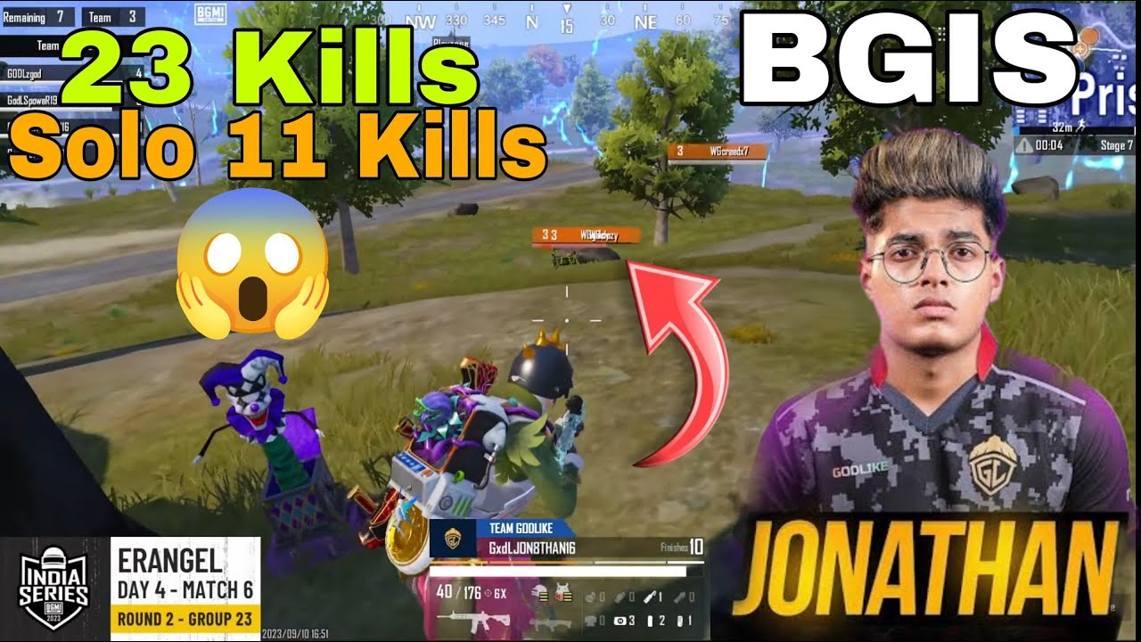 JONATHAN on FIRE Solo 11 kills | Godlike 23 Kills DOMINATION in BGIS 🇮🇳 ...