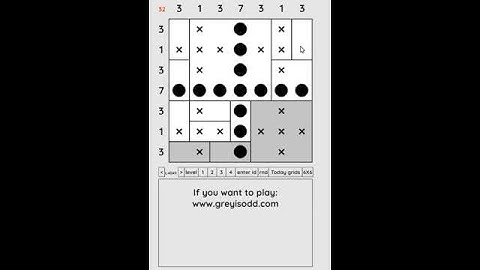 Grey is Odd - Today grids. Solution level 1 7X7 dated 05-17-2024 #logicpuzzles #logicgames  #games